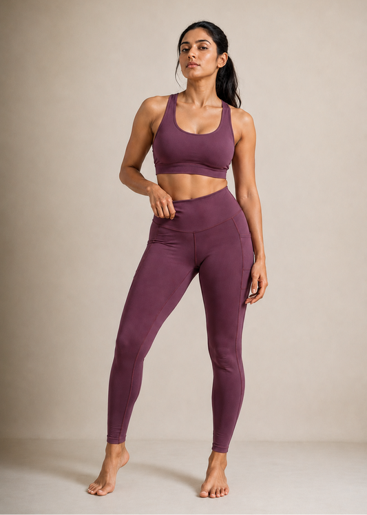 EveryDay Basic Pocket Tights(Wine)