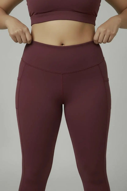 EveryDay Basic Pocket Tights(Wine)